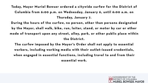 UPDATE Washingtonul a intrat în stare de asediu pentru 12 de ore/ Nicio persoană nu mai are voie pe stradă