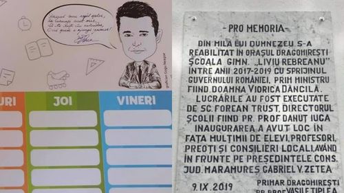 Consiliul Municipal al Elevilor din București îl critică pe primarul Sectorului 5 pentru orarele trimise în școli, dar nu o vede pe Dăncilă gravată-n piatră pentru reabilitarea unei școli