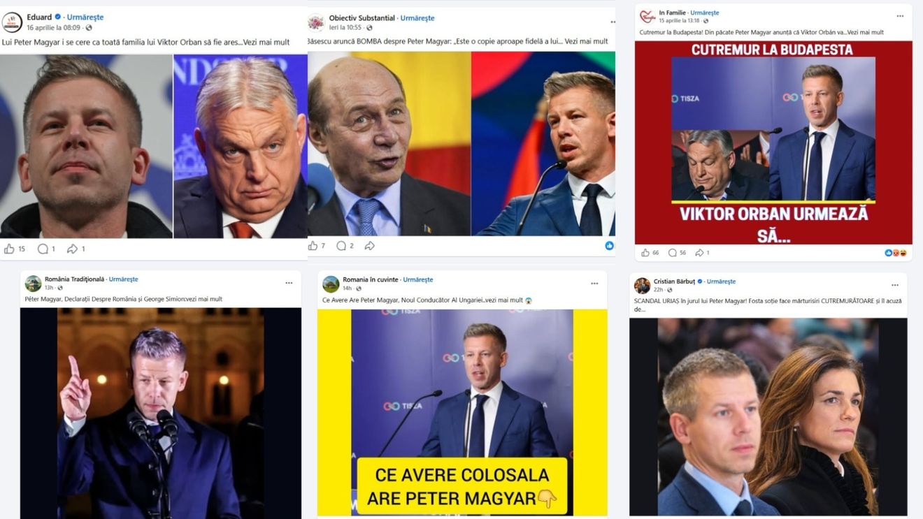 EXCLUSIV | Rețeaua de pagini Facebook care a rostogolit fake-uri panicarde despre războiul din Iran și narațiuni pro-ruse l-a luat în vizor pe Peter Magyar / Internauții români sunt direcționați către site-uri asociate cu o firmă suspectată de legături cu Rusia
