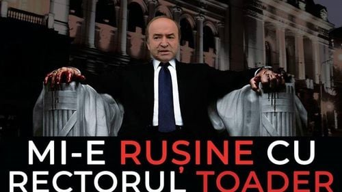 VIDEO Protest anti-Tudorel Toader la Iași, organizat de activiștii Reset: ”Mi-e rușine cu rectorul Toader”