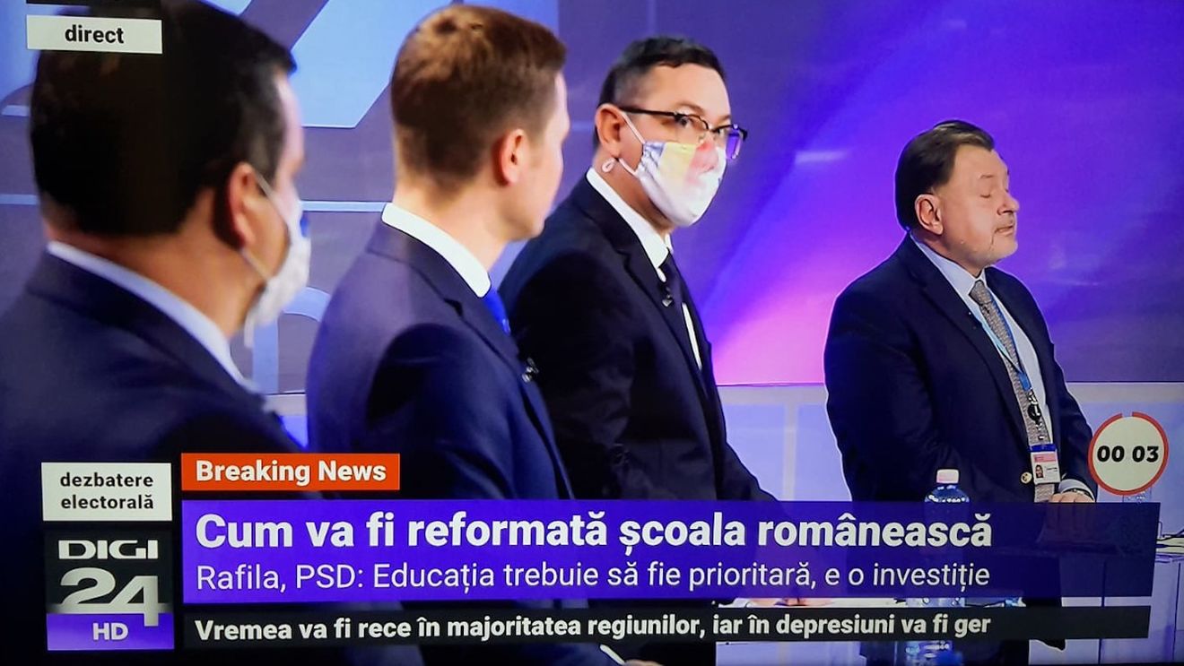 Impostura în educație și redeschiderea școlilor, subiectele care au stârnit patimi în dezbaterea electorală dintre Tomac, Ponta, Cioloș, Rafila, Sighiartău și T. Barna