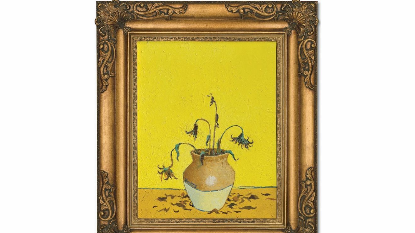 „Sunflowers from Petrol Station”, un Banksy inspirat de Van Gogh, a fost vândut la Christie's pentru 14,5 milioane de dolari / Lucrarea a fost estimată inițial ca valorând între 12 şi 18 milioane de dolari