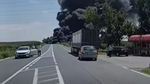 VIDEO | Accident grav lângă Hârșova, județul Constanța / O cisternă încărcată cu benzină a luat foc după un impact cu un buldoexcavator