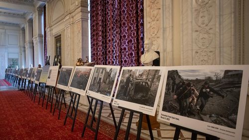 Fotografiile unui fotoreporter ucrainean ucis de ruşi sunt expuse la Camera Deputaţilor