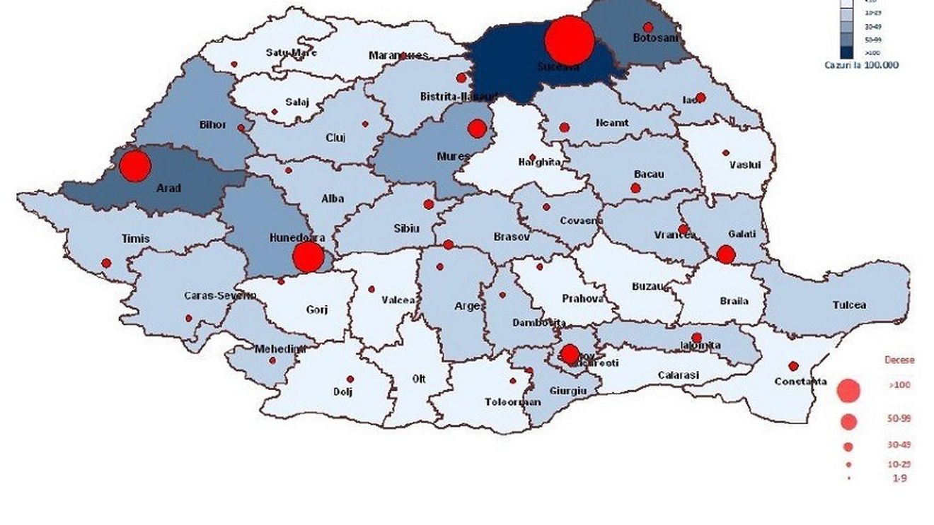 GRAFICE Una din nouă persoane infectate cu coronavirus în România este cadru medical / Aproape jumătate dintre decese s-au înregistrat în București și patru județe / 64,4% din cei care au murit erau bărbați