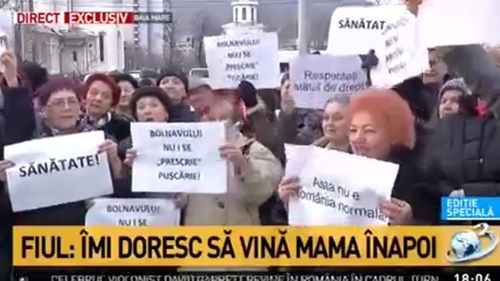 Familia Sorinei Pintea și alte câteva zeci de persoane, manifestație la Baia Mare pentru susținerea fostului ministru. Au scandat „Sănătate pentru libertate!”