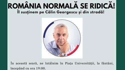Un partid care îl sprijină pe Călin Georgescu anunță un miting la Universitate, unde în ultimele zile au avut loc proteste anti-