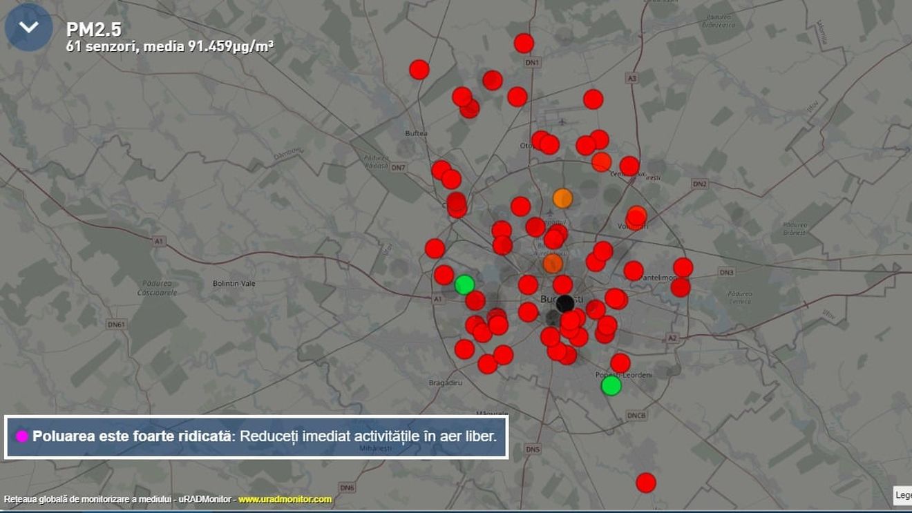 Garda Naţională de Mediu a amendat Primăria Capitalei pentru poluarea aerului din Bucureşti