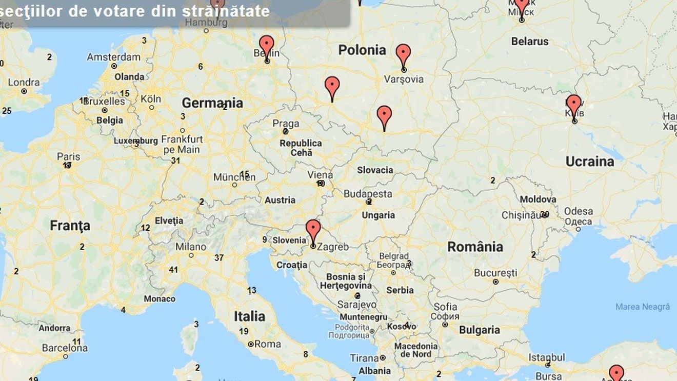 HARTĂ INTERACTIVĂ Cele 835 de secţii de votare din străinătate