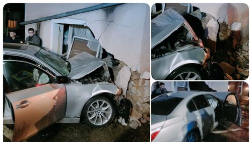 Accident în Satu Mare: A intrat cu BMW-ul într-o casă / Polițiștii au concluzionat că șoferul nu era atent la drum