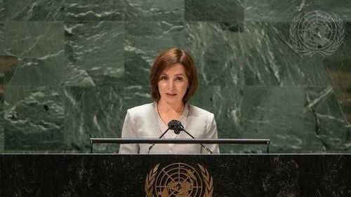 VIDEO Maia Sandu, discurs la ONU: Forțele ruse trebuie retrase din Transnistria/ Escrocii ne-au folosit ca țară de tranzit pentru a spăla bani prin instituțiile noastre înainte de a-i depune în străinătate