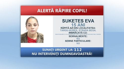 O adolescentă de 15 ani, răpită de pe o stradă din Târgu Mureș. A fost declanșat mecanismul „Alertă răpire copil”