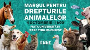 Marșul pentru Drepturile Animalelor: Fii vocea lor pe 4 octombrie, de Ziua Internațională a Animalelor