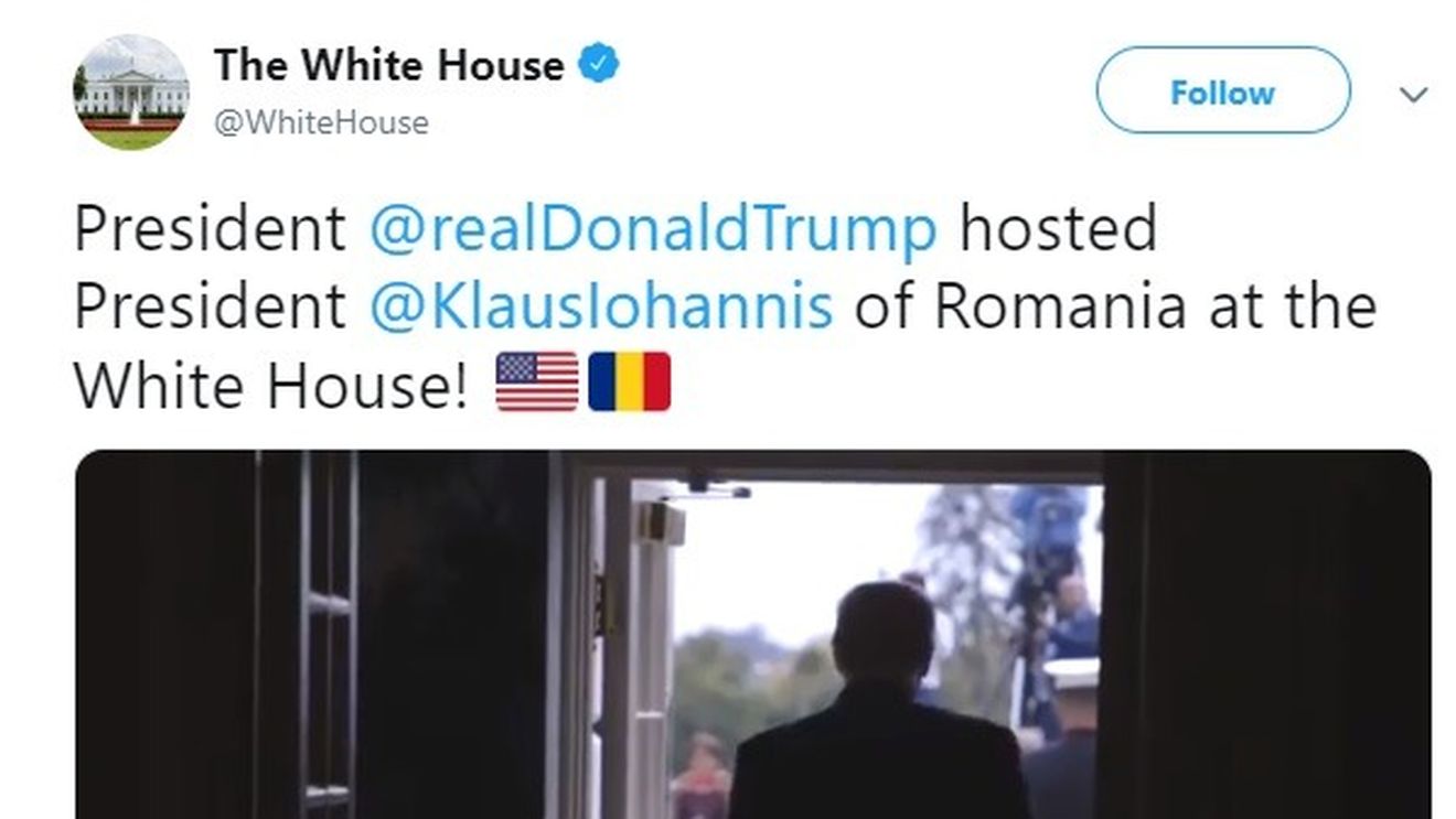 VIDEO Casa Albă a postat pe Twitter un filmuleț cu întâlnirea dintre Klaus Iohannis și Donald Trump