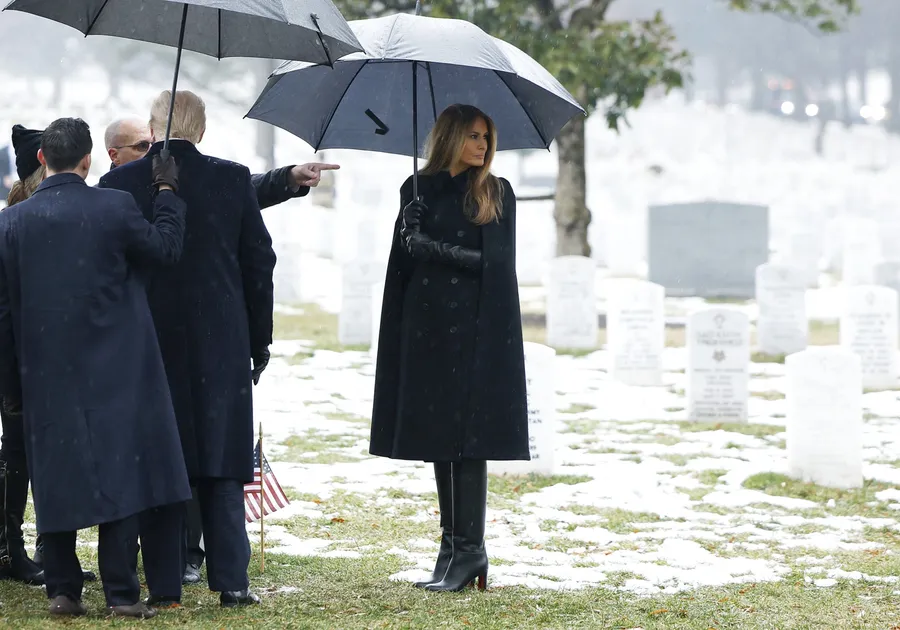 melania trump, arlington, tinuta dior