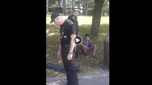 VIDEO Polițiștii locali din Sectorul 3 lovesc cu pumnul și îi pun cătușele unui copil pentru că a pescuit în lacul IOR
