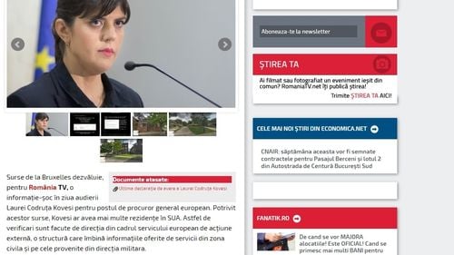 Comisia Europeană dezminte informațiile RTV privind o presupusă investigare a Laurei Codruța Kovesi în legătură cu imobile nedeclarate din SUA