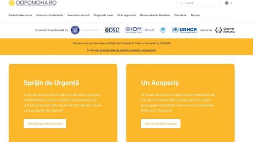 A fost lansată Platforma de sprijin pentru ajutorarea refugiaților ucrainenei din România / Aplicația integrează iniţiativa Guvernului "Ucraina - Împreună ajutăm mai mult!