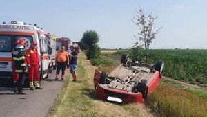 Buzău: Accident pe DN2, în afara localităţii Căldăruşanca / Două persoane au fost rănite