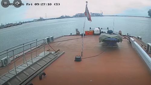 VIDEO Explozia dronei din Portul Constanța, surprinsă de o cameră de la bordul unei nave din larg