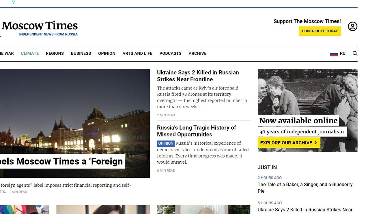 Rusia desemnează ziarul The Moscow Times „agent străin”