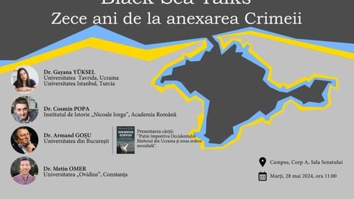 Zece ani de la anexarea Crimeii: Conferință la Universitatea „Ovidius” din Constanța, în limbile română și tătară crimeeană / Istoricii Cosmin Popa și Armand Goșu, printre invitați