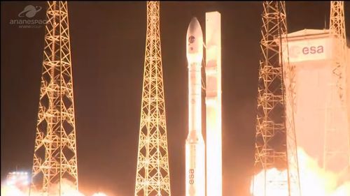 VIDEO Racheta Vega a plasat pe orbită, joi, peste 50 de sateliți