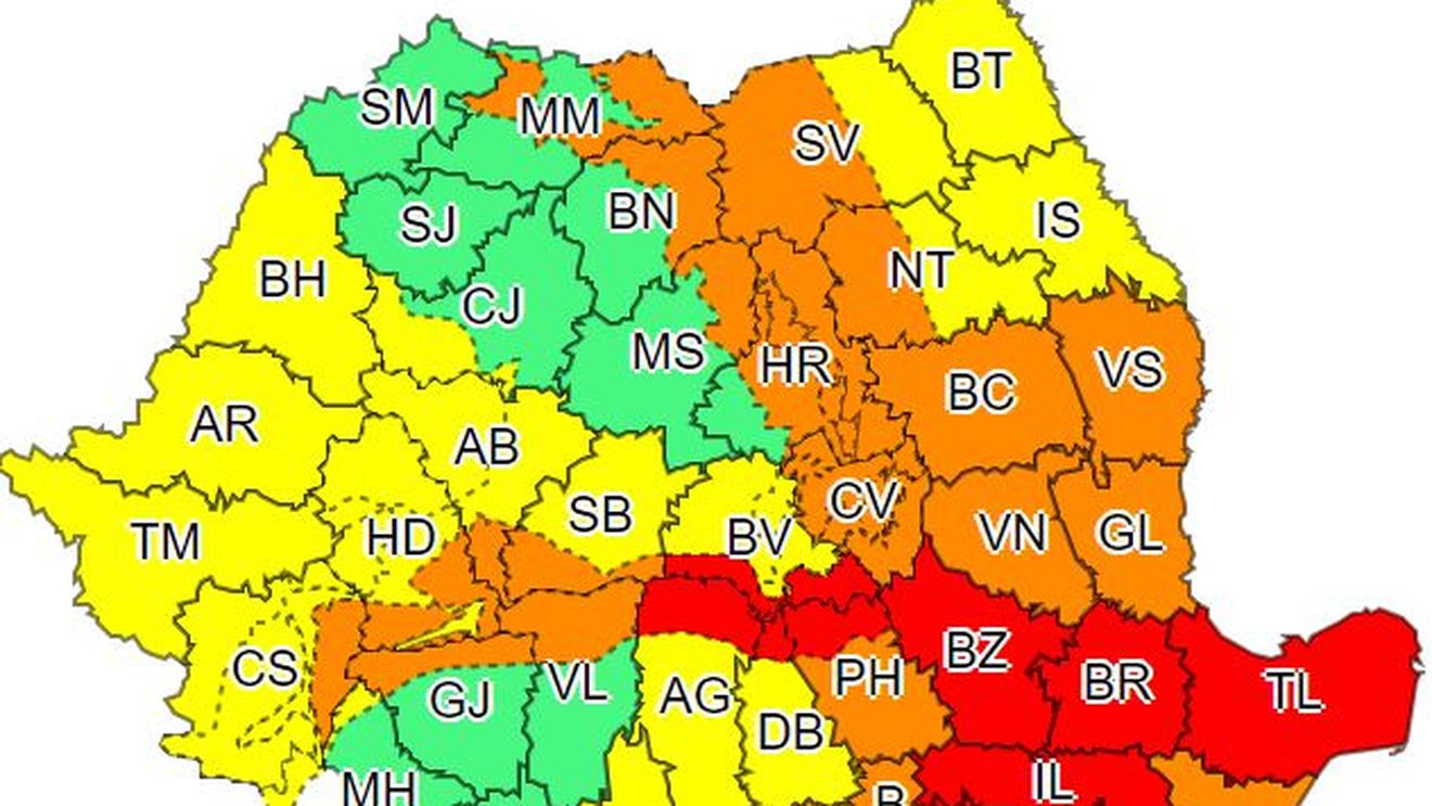 Meteorologi: Vânt puternic, ploi, lapoviţă şi ninsoare la București începând de miercuri seara/ Cod roşu de viscol în 8 judeţe, până joi dimineaţa