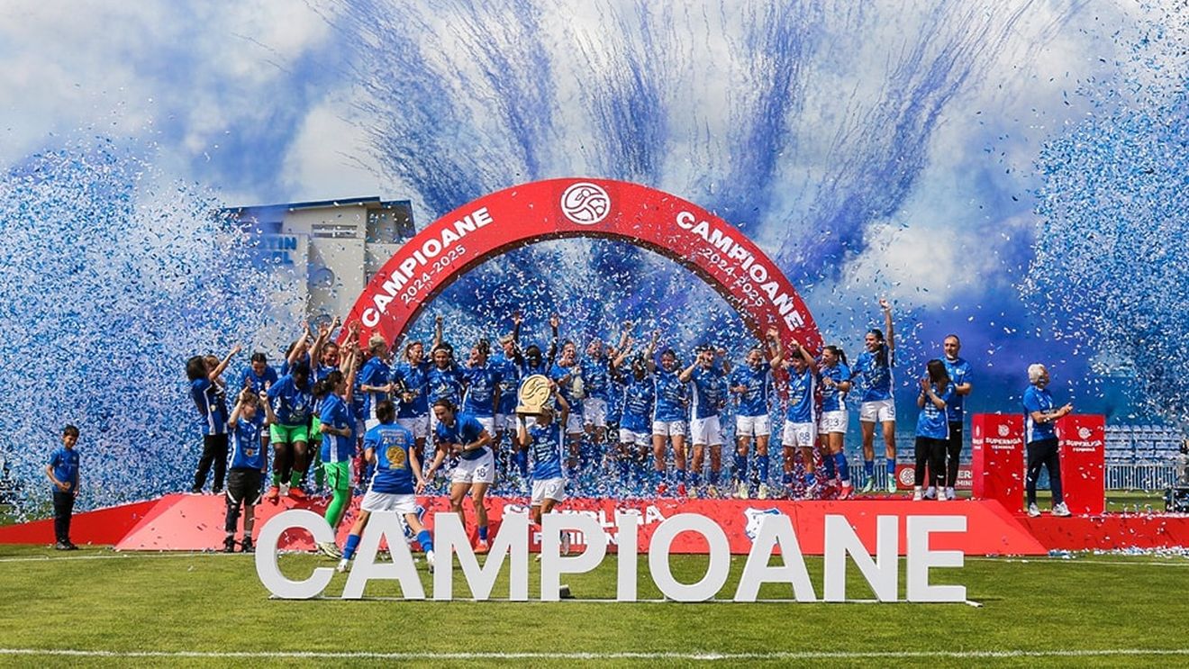 VIDEO Farul Constanța a câștigat al doilea an consecutiv Superliga României la fotbal feminin