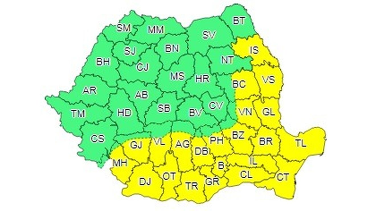Cod galben de caniculă în jumătate din țară, temperaturi de 38 de grade Celsius. Urmează o noapte tropicală