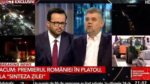 Ciolacu, interviu la Antena 3, în plină criză cu transportatorii și fermierii care protestează în toată țara: Protestele sunt îndreptățite / Cred că într-o zi, două se rezolvă / Toate aceste lucruri sunt căpușate politic