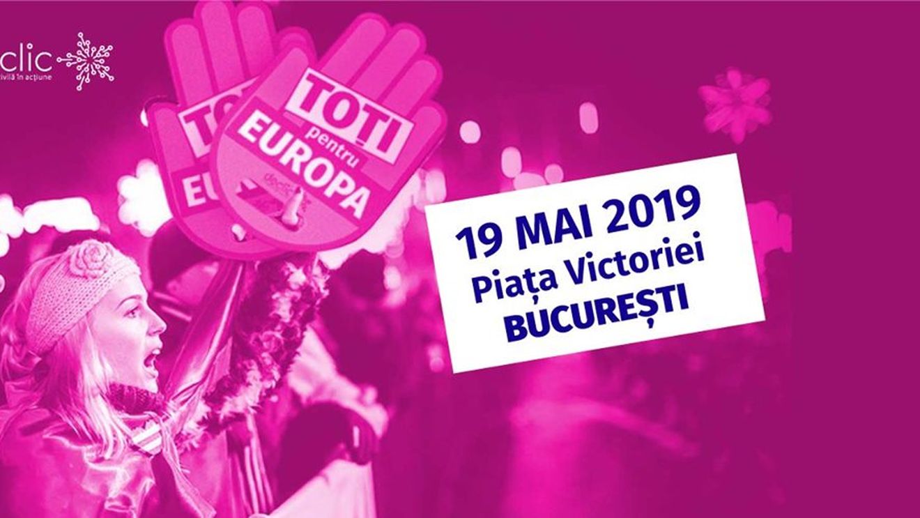 Declic organizează un mare concert pentru Europa în Piața Victoriei pe 19 mai. Vor cânta Vama, Taxi și Omul cu șobolani