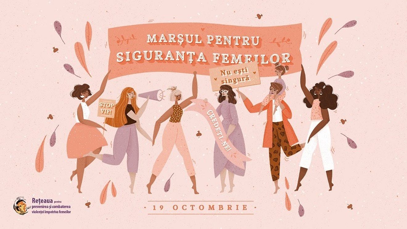 Marș „Împreună pentru siguranța femeilor!” organizat sâmbătă în București. 27 de ambasade semnează o declarație de susținere a manifestării
