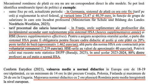 EXCLUSIV DOCUMENT Răspunsul interzis la publicare de ministrul Daniel David, conceput de cercetătorii din științele educației: Norma didactică a profesorilor din România NU este sub media Uniunii Europene, în Germania plata cu ora este între 23 și 40 de euro / Banii de burse trebuia păstrați în educație