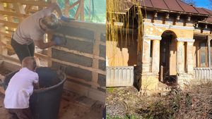 VIDEO Muncă la clacă în satele românești din Muntenia, ca în urmă cu 100 de ani, pentru a reconstrui, cu pământ și paie, o casă veche strămutată de la 50 km distanță, din satul Remuș, Giurgiu, în orașul Măgurele/ Casa va deveni muzeu