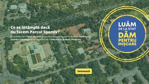 Campanie de semnături pentru un parc dedicat sportului de masă în Bucureşti, în zona Stadionului Tineretului. “Parcul Sportiv va deveni o casă nouă pentru multe discipline sportive”