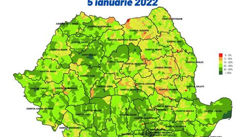 HARTA vaccinării în România: Creștere de 11 puncte procentuale a ratei în mediul rural în ultima lună / Vaccinarea stagnează în urban