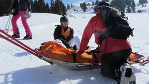 Regulile atunci când s-a petrecut un accident pe pârtia de schi / Semnul X cu schiurile înfipte în zăpadă e semnalul că s-a întâmplat ceva