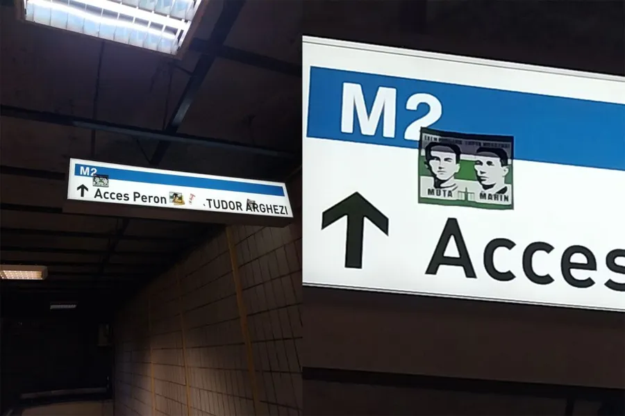 figuri de lideri fasciști / abțibild Metrou Romană