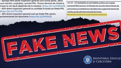 Ministrul Anisie aplică metoda Trump. Profesoara de română încearcă engleza și ratează înțelesul cuvintelor – ștampilează cu “fake news” opinia unui jurnalist și informații pe care nu le contrazice / Plus: “NU am nicio pârghie legală să pot profesionaliza și depolitiza Educația”