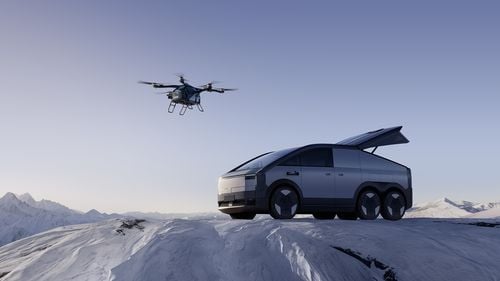 Chinezii de la Xpeng propun vehiculul viitorului: un „Cybertruck” pe șase roți care include un vehicul aerian electric capabil să transporte doi oameni (VIDEO)