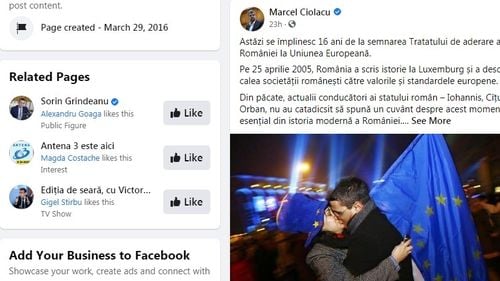 Ciolacu a ilustrat o postare despre aderarea la UE cu fotografia europarlamentarului USR PLUS Dragoș Pîslaru. Fotograful Andrei Pungovschi, întrebări legate de drepturile de autor