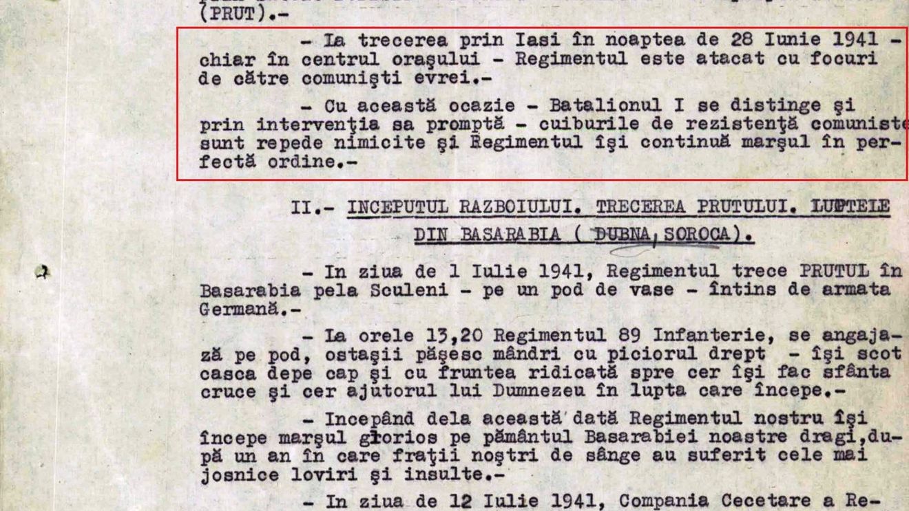DOCUMENTE Institutul Elie Wiesel, despre divizia din care făcea parte veteranul decorat de Nicușor Dan, extrase din arhivă: ”Soldații intervin promt și deschid focul asupra jidanilor”