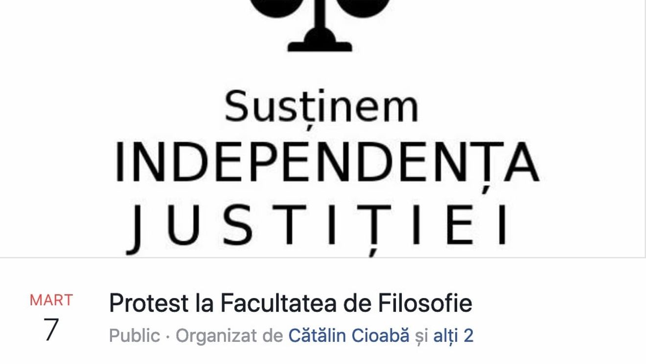 Profesori și studenți ai Facultății de Filosofie din București vor protesta joi în semn de solidaritate cu magistrații. La protest va fi prezent Gabriel Liiceanu