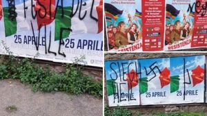 Inscripții naziste și svastici pe afișele  Ministerului Apărării de ”Ziua Eliberării”, la Roma / Mișcarea studențească palestiniană și-a anunțat deja prezența într-un loc de comemorare a partizanilor evrei