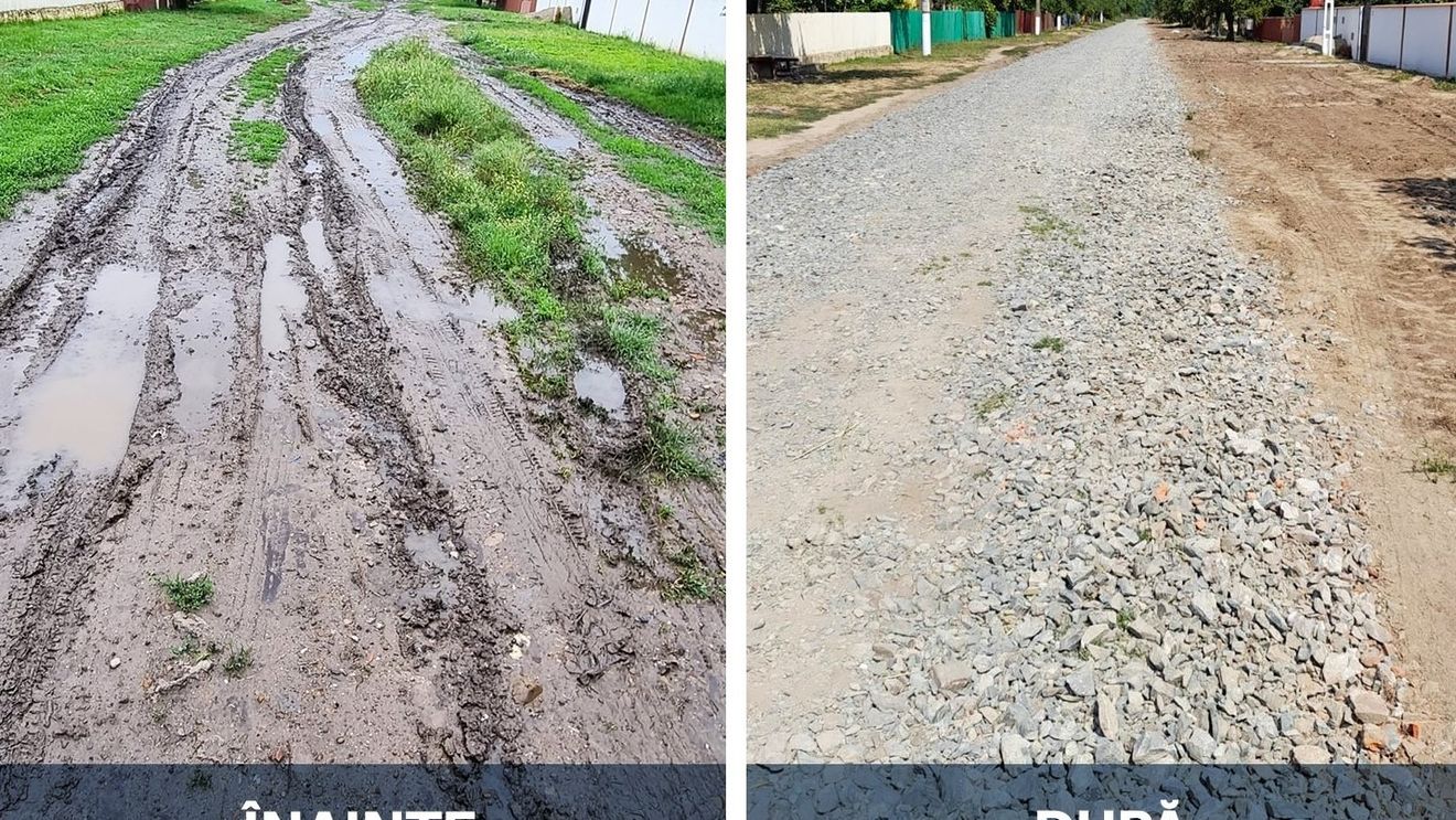 USR-PLUS, ironizat pe Facebook de urmăritori pentru o postare în care laudă pietruiri făcute de propriii primari: „Nu știu dacă trebuie să ne mândrim cu o mână de pietriș”