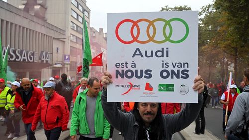 Mii de persoane au manifestat la Bruxelles împotriva închiderii unei fabrici Audi