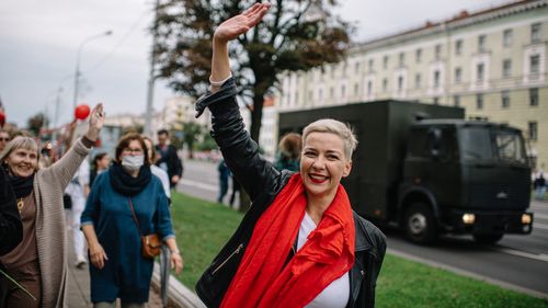 Activista politică din Belarus, Maria Kolesnikova, critică la adresa președintelui Lukașenko, condamnată la 11 ani de închisoare, susține opoziția