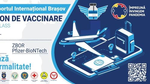 Primul maraton de vaccinare pe un aeroport din România va avea loc în acest weekend, la Brașov: Decolăm spre normalitate!