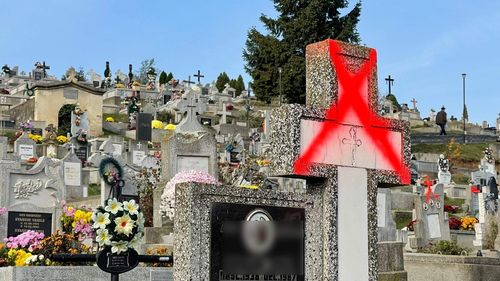 Primarul de la Alba Iulia critică vopsirea cu portocaliu a mai multor morminte din cauza neplăţii taxelor: Somarea la plată a proprietarilor acestor locuri de veci trebuie făcută într-un mod decent, civilizat şi care să nu încalce nici legea, nici demnitatea